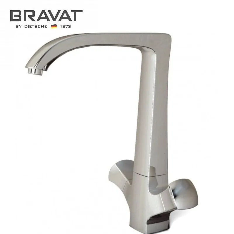 Cмеситель для кухни Bravat WHIRLPOOL c высоким поворотным изливом F778112C|Смесители кухни| |