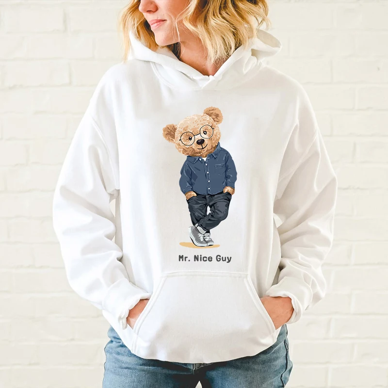 

Solid Color Plus Size Hoodie Street Fashion Teddy Bear Pattern Casual Sweatshirt Men Women Cotton Warm Hoodie Harajuku S-5XL
