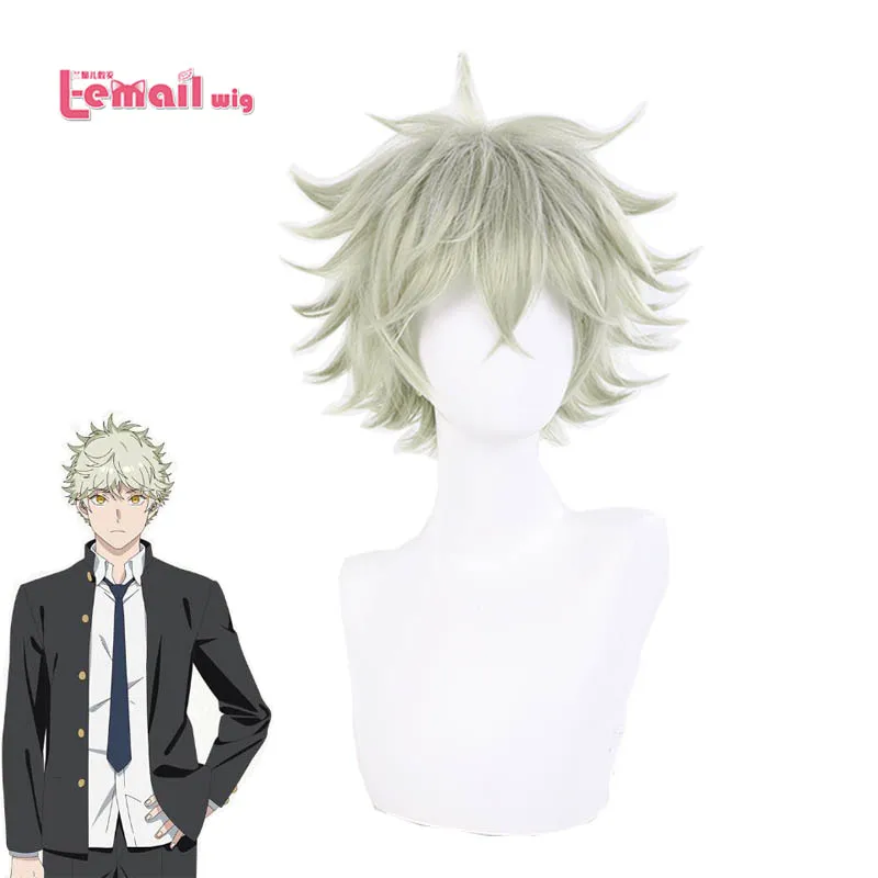 

Парик для косплея Yatora Yaguchi L-email, термостойкие короткие искусственные волосы для мужчин, цвет-серый, зеленый, 32 см