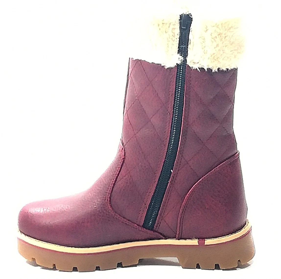 

DARK RED GIRL WATERPROOF THICK BASE NON-SLIP. VERY HOT ZIPPERED .. COMFORTABLE INTERIOR DESIGN KIDS BOOTS 31 32 33 34 35 36