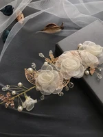 ivory flower girl headband bridal hair accessory bridesmaid crown