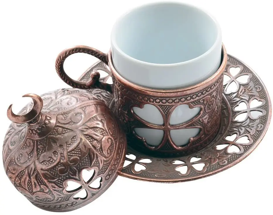 Сервировочный набор из латуни с дизайном клевера в турецком греческом арабском