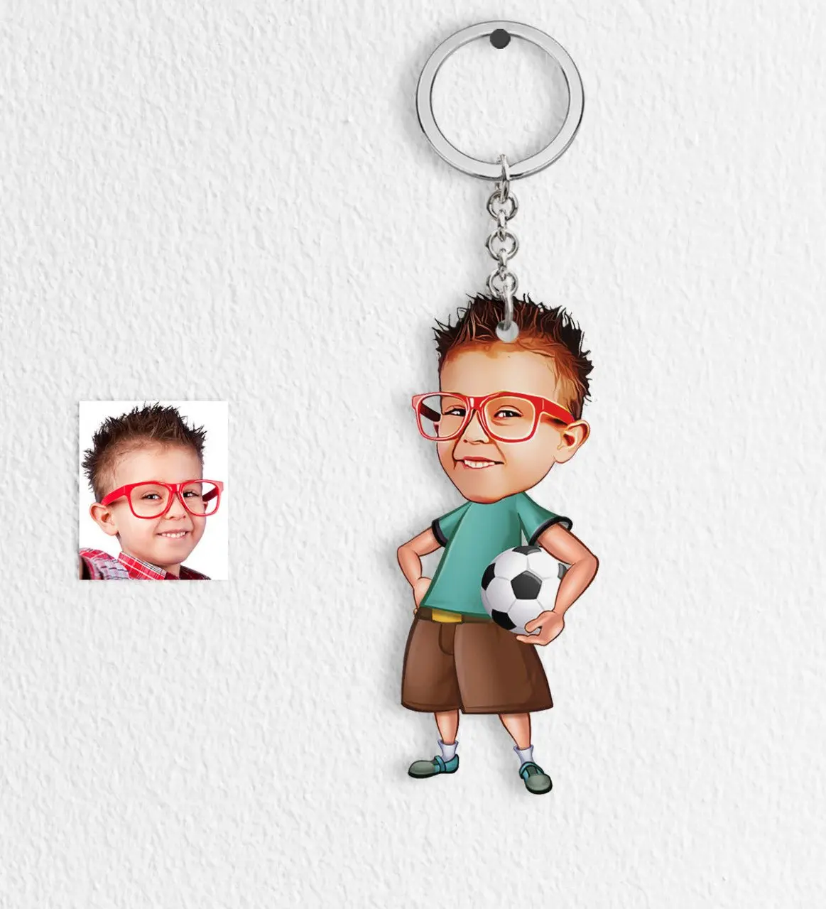 

Tailor-made Soccer Player Cartoon Keychain