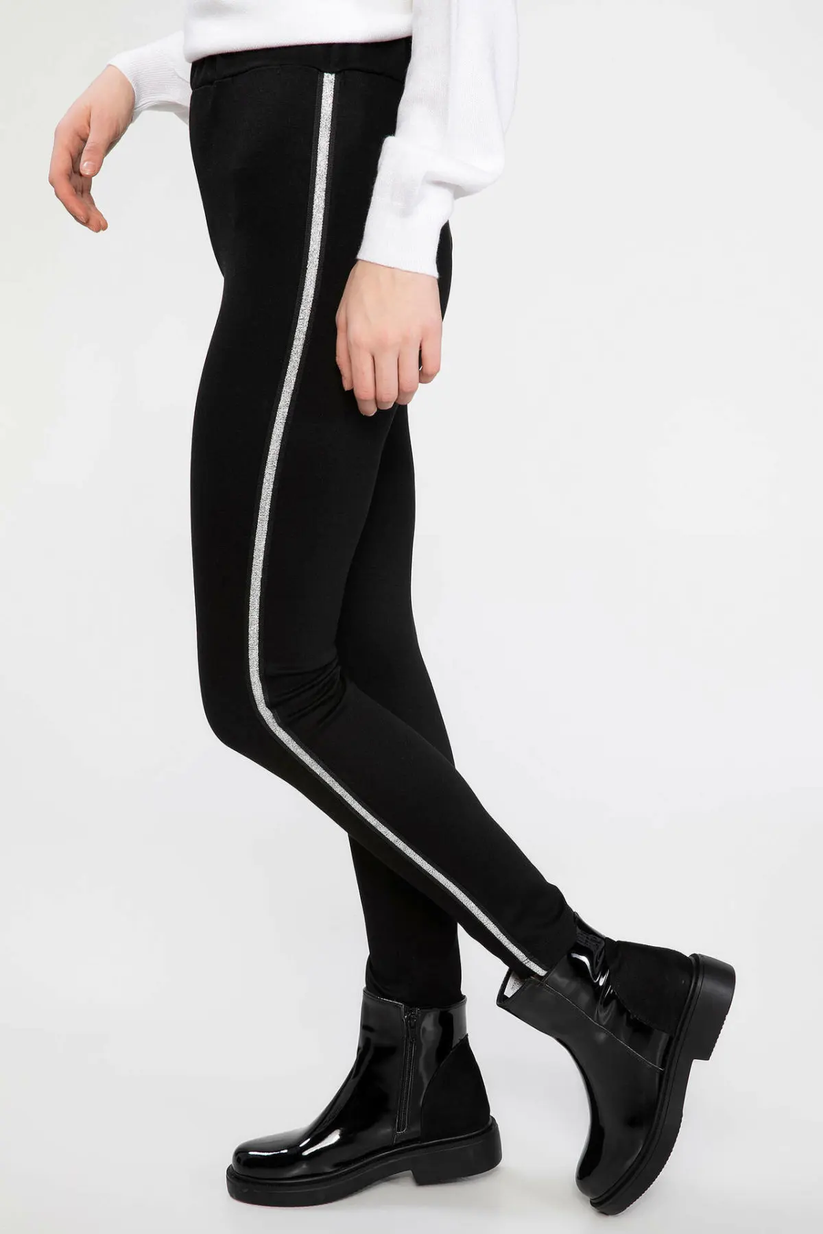 Женские повседневные брюки DeFacto черные длинные со средней талией регулируемые