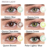 FRESHLADY Official Queen Series Colored Contact Lenses 1Pair Blue Grey Natural Color Lens With Container Soft Yearly Wholesale