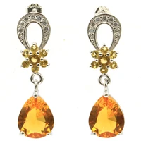 31x9mm jazaz 4 2g created golden citrine rhodolite garnet cz for ladies dating real 925 solid sterling silver earrings