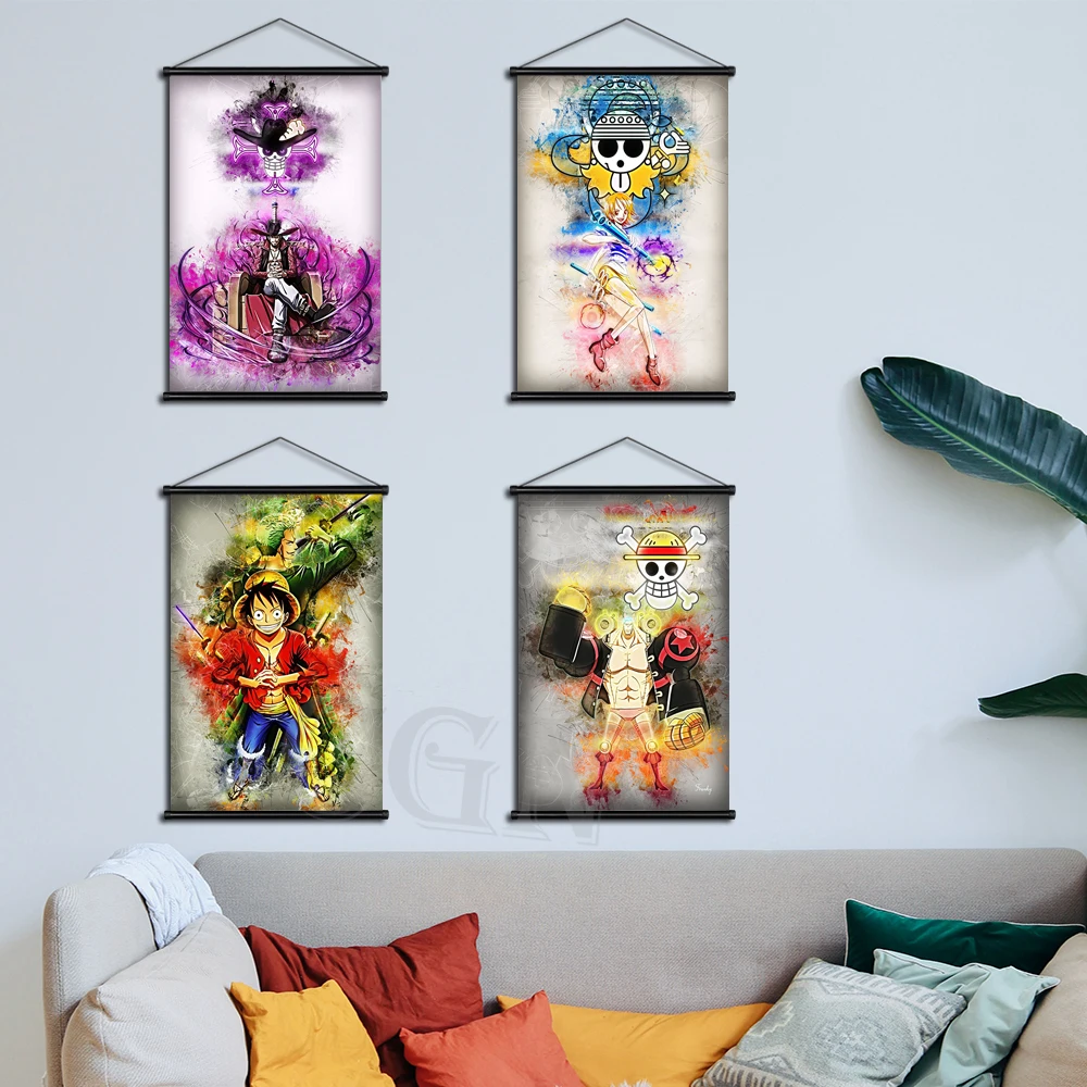 Картина из японского аниме на холсте цельная Настенная картина Луффи роноа