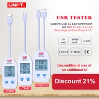 usb tester uni t ut658acdual voltage and current monitors volt ampere digital product charger capacity meter with data storage