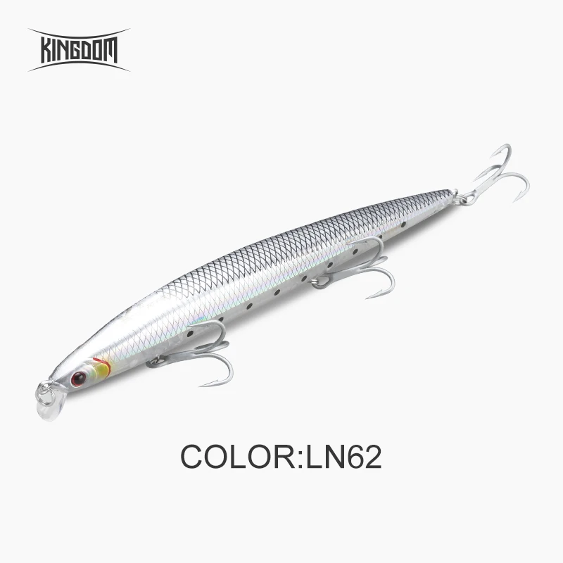 Kingdom Floating Minnow морская Рыбная приманка вобблер погремушка звук жесткая приманка искусственная Джеркбейт модель 5333 120 м, 14,5 г/143 мм, 21 г - Цвет: LN62
