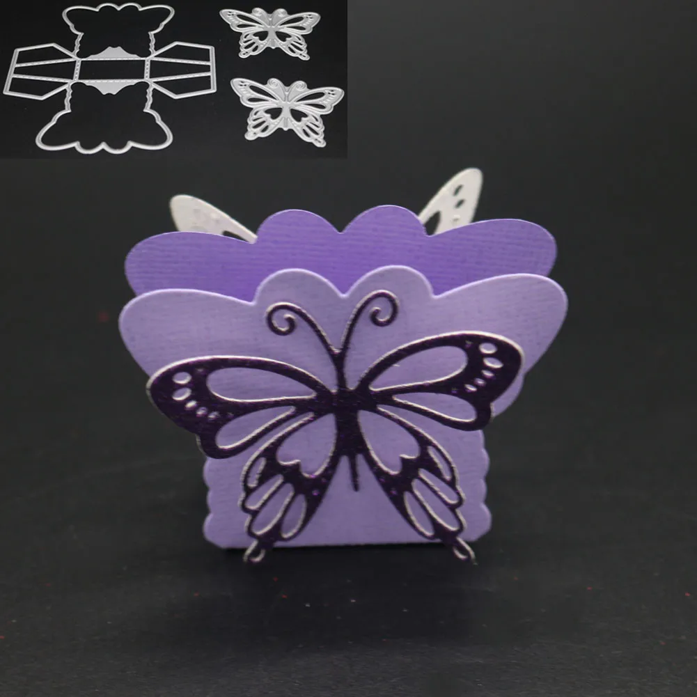 Металлические режущие штампы новинка 2020 3D коробка-бабочка Прошитые DIY для