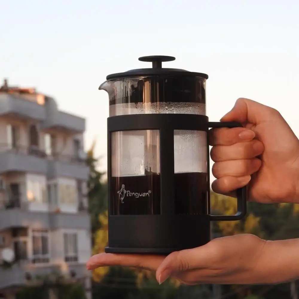 

French Press 600 ml Large Filter Coffee Herbal Tea Teapot Coffee Pot With Strainer French Press French press coffee maker portable french press Turkish coffee maker Glass Thermos For Coffee Drinkware