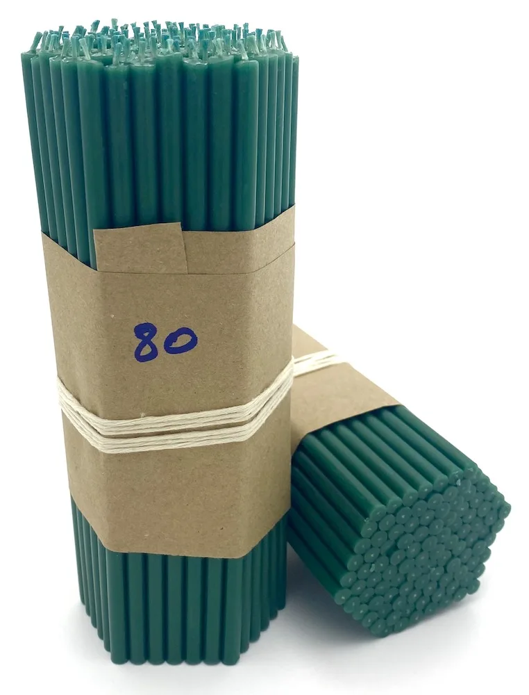 Свечи восковые цветные голубые зеленые черные желтые красные бирюзовые