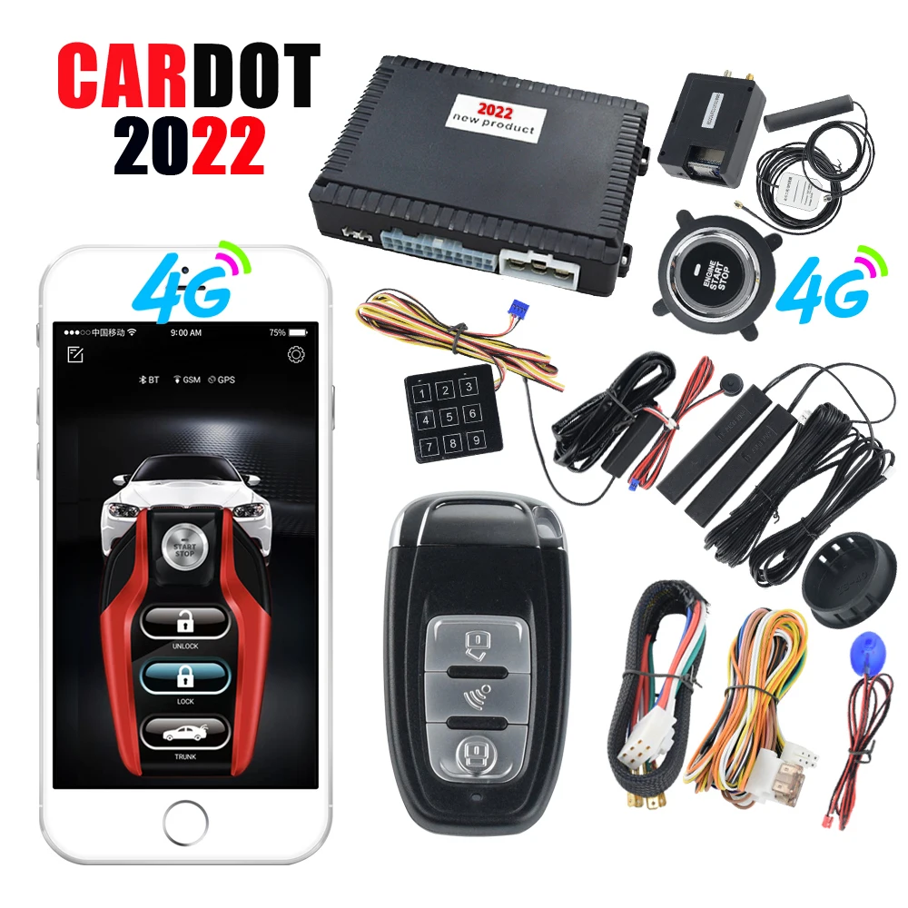 

Cardot 4g Smart Key Remote Engine Start Stop Watch Key LCD Remote Control Gsm GPS Car Alarm For Free Choose