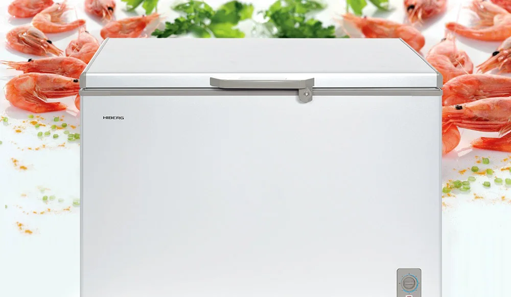 Морозильный ларь HIBERG PF 42L2GW, обьем 420 л, заморозка 24 кг/сутки, 2 корзины, замок на ручке, лапа подсветки. СТЕКЛЯННЫЕ СДВИЖНЫЕ ДВЕРЦЫ