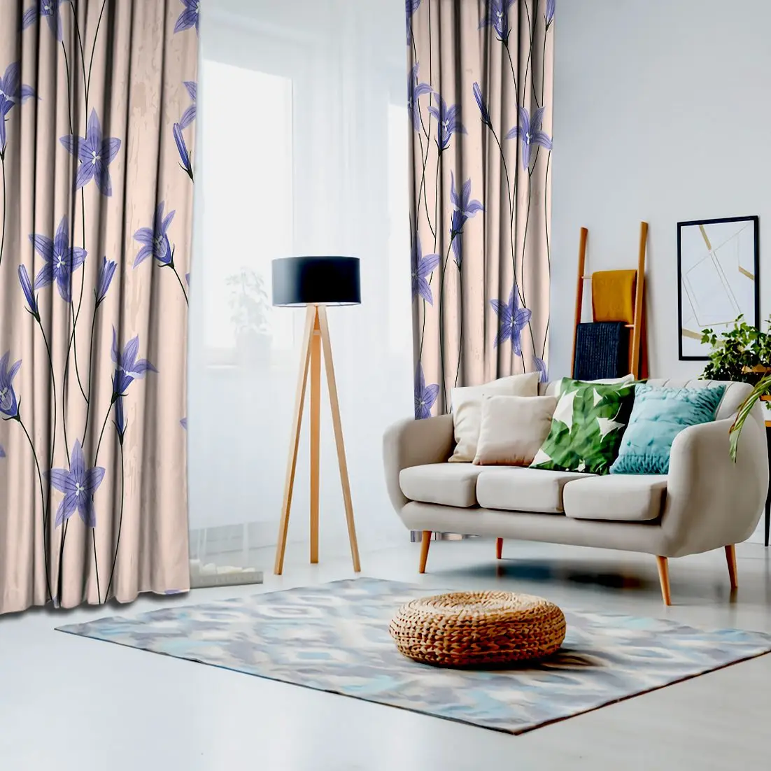 Занавес синий цветы на розовом фоне Весенняя природа цветение полевые