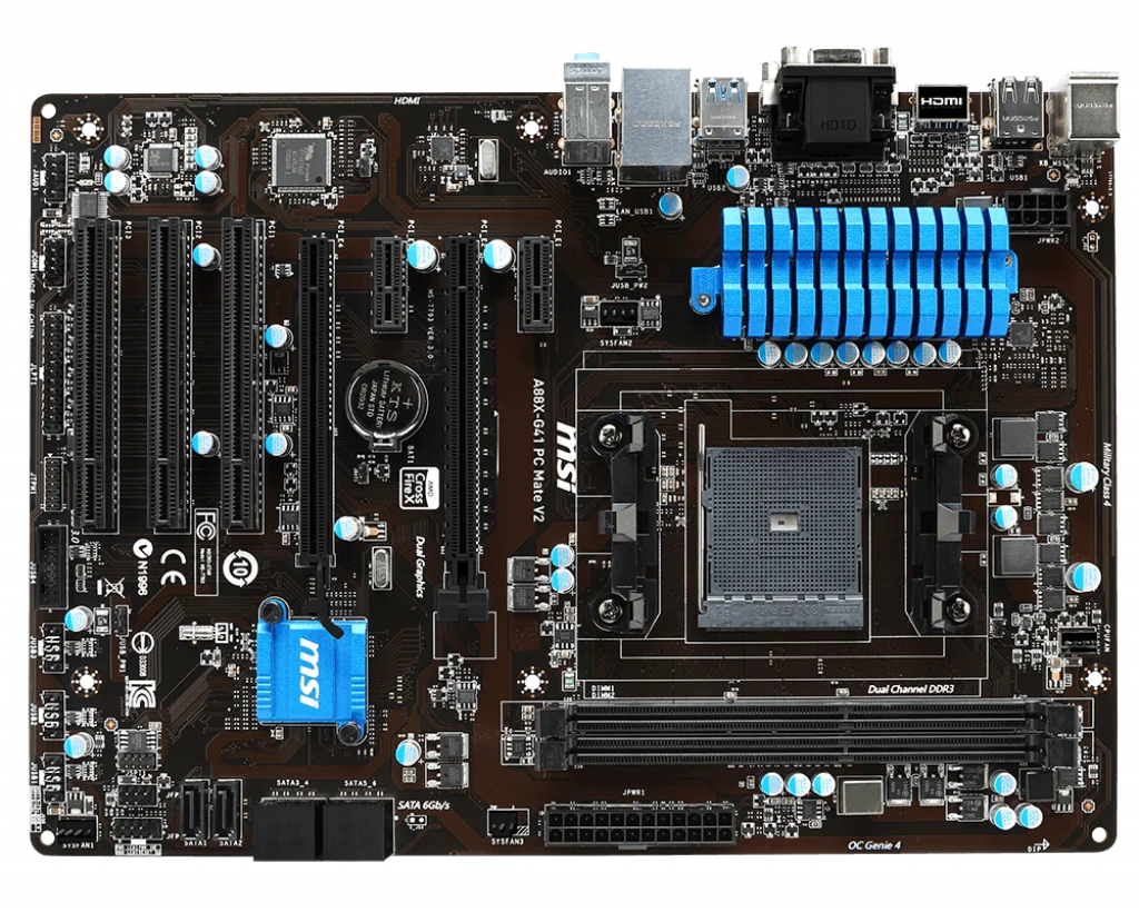 

FM2+ MSI A88X-G41 PC MATE V2 Motherboard FM2+ DDR3 AMD A88X PCI-E 3.0 SATA 3 USB3.0 ATX For A4-5300B A6-6420K cpus