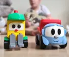 Комплект Грузовичок Лева и Погрузчик Грузик Детские игрушки из Биосовместимого и Гипоаллергенного ЭКО Пластика PLA