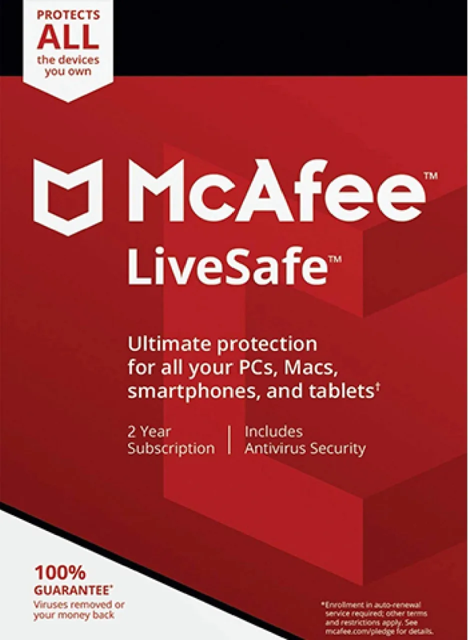 

McAfee LiveSafe 1 User 1 Year Unlimited Device RU/EN