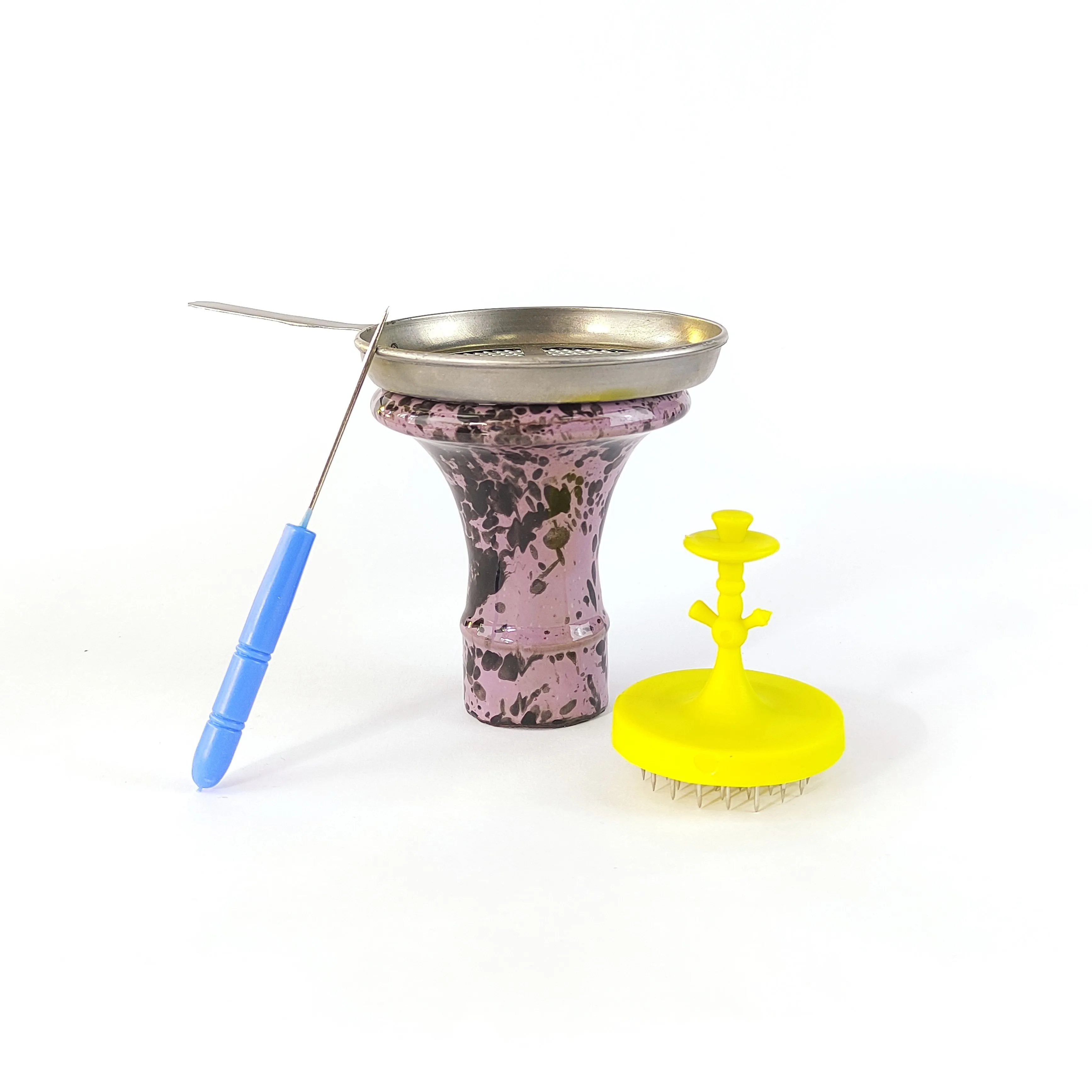 

Набор сиреневых чашек для кальяна, керамическая алюминиевая сетка для кальяна, древесный уголь, алюминиевый бурильщик для многоцелевого кальяна