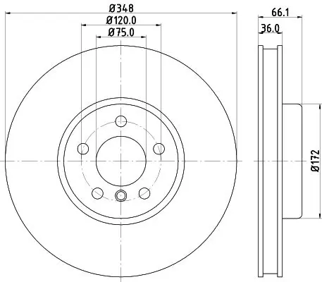 Диск тормозной BMW 5 F10/11/7 F01 04 передний правый вент. D=348|Тормозной цилиндр| |