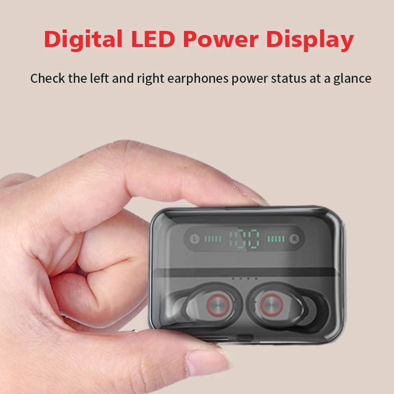 5 0 Bluetooth Беспроводной наушники Водонепроницаемый Хэндс фри с светодиодный