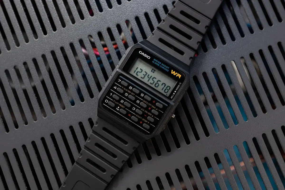Часы CASIO Мужские многофункциональные с калькулятором и резиновым ремешком CA