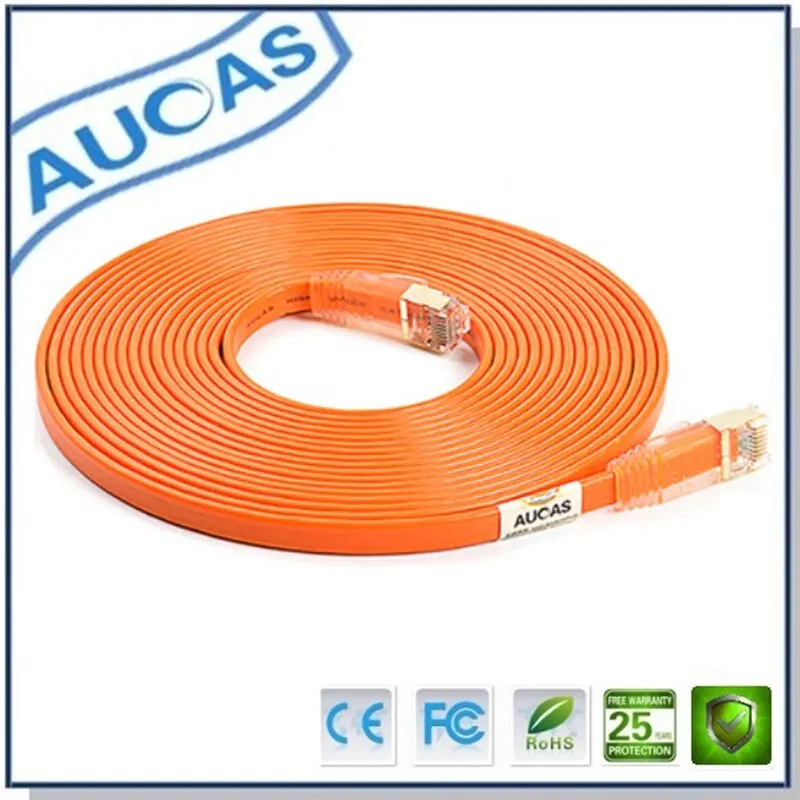 AUCAS High Quality 50M 100M SFTP Shielded 10Gigabit PureCopper Indoor CAT7 Ethernet Lan Cable Lead LSOH Patch Cord Free Shipping |
