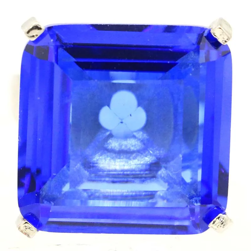 Женские серебряные кольца с танзанитом крупные ювелирные украшения в