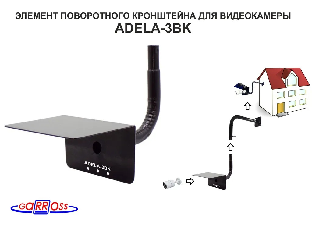 Bracket &quotadela-3bk&quot black with a visor for video camera suitable adela-1 | 360° Video Camera Accessories