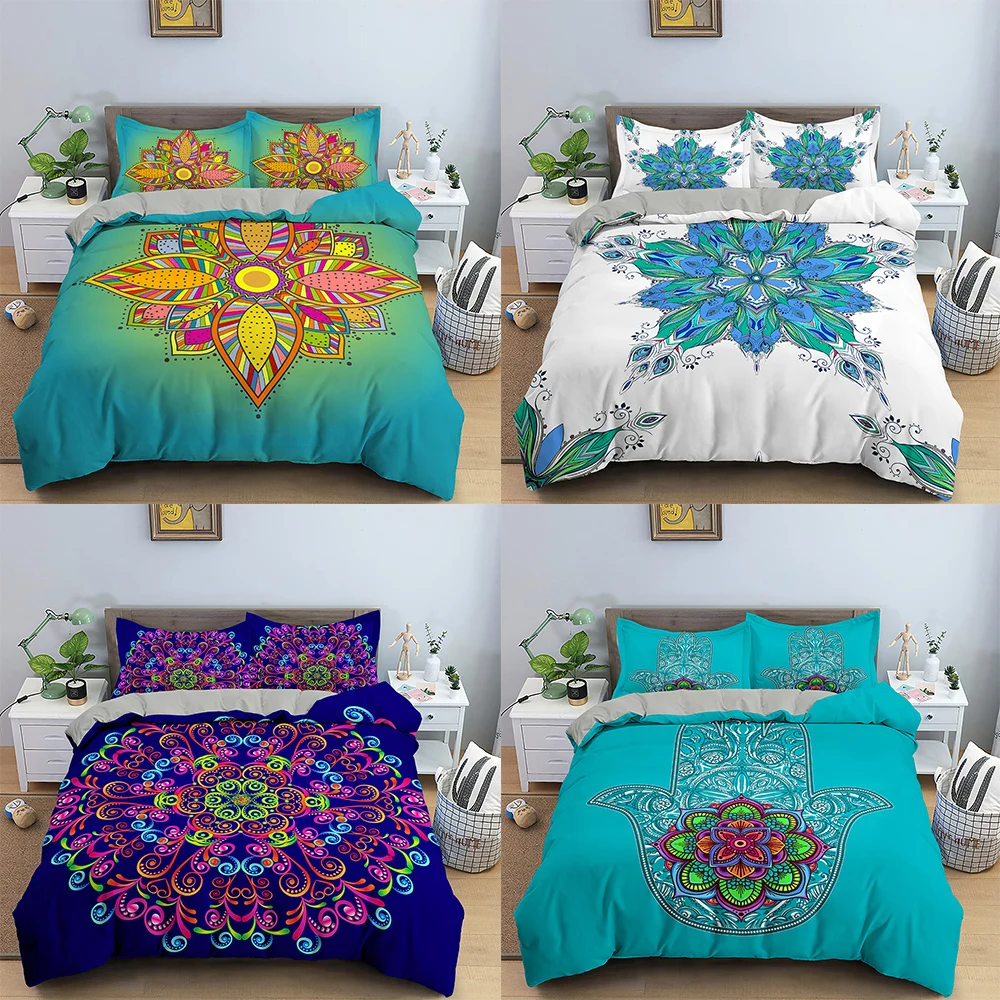 2/3 шт. дурмана и пододеяльник с цветочным узором король Queen набор постельных