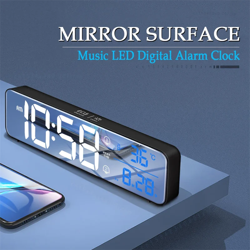 Music LED Digital Alarm Clock 	