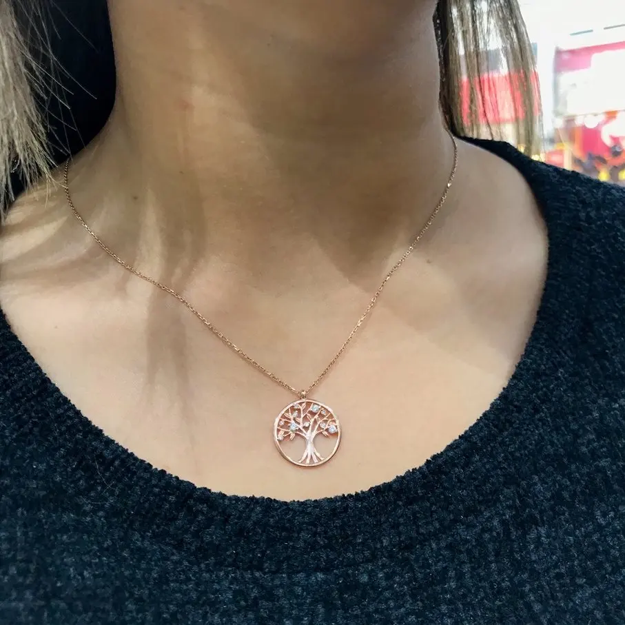 Новое Розовое золото Древо жизни серебряное ожерелье | Украшения и аксессуары