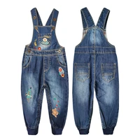 kidscool space baby boys easy diaper changing snap legs rockets embroidered denim overalls jumpsuit bodysuit