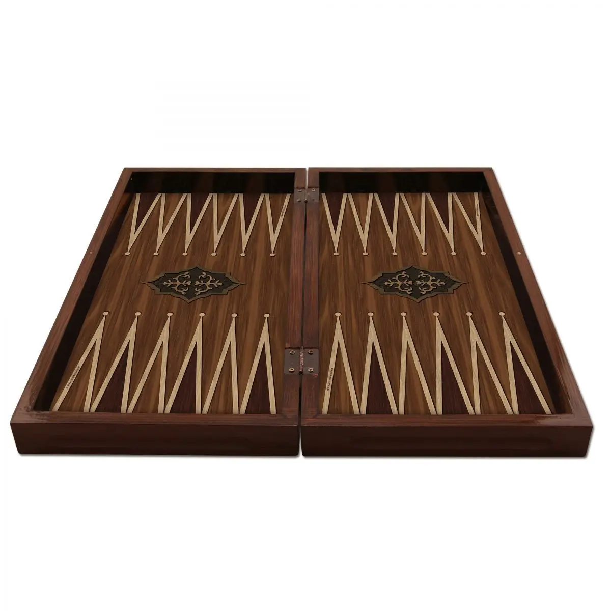 Walnut Backgammon Set Luxury Checkerboard 25x49cm Cream Black Stamp Plastic Dice Wooden Traditional Board Game Entertainment