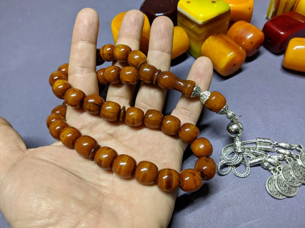 Tasbih Ottoman Faturan German Cherry Amber Sandalous Misbaha Rosary Free Shipping #26A