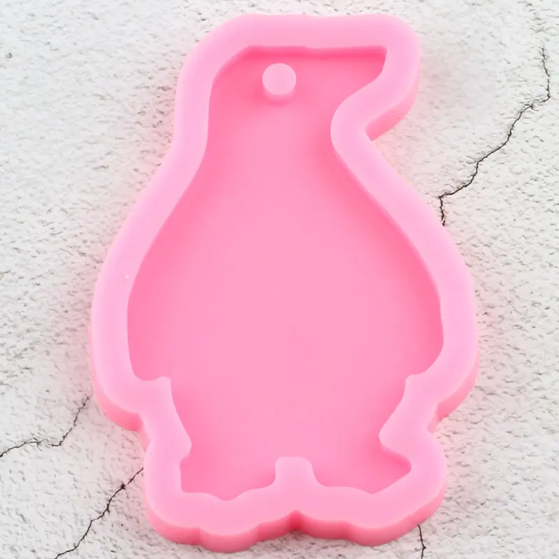 

Shiny Penguin Silicone Mold Pendant Charms Making Jewelry Craft Custom KeychainPolymer Clay Resin Mould Candy Fondant Moulds