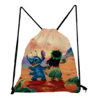 Сумка Disney Lilo  Stitch рюкзак на шнурке школьные сумки многоразовая сумка для хранения мультяшная детская маленькая сумка для книг унисекс сумка для обуви