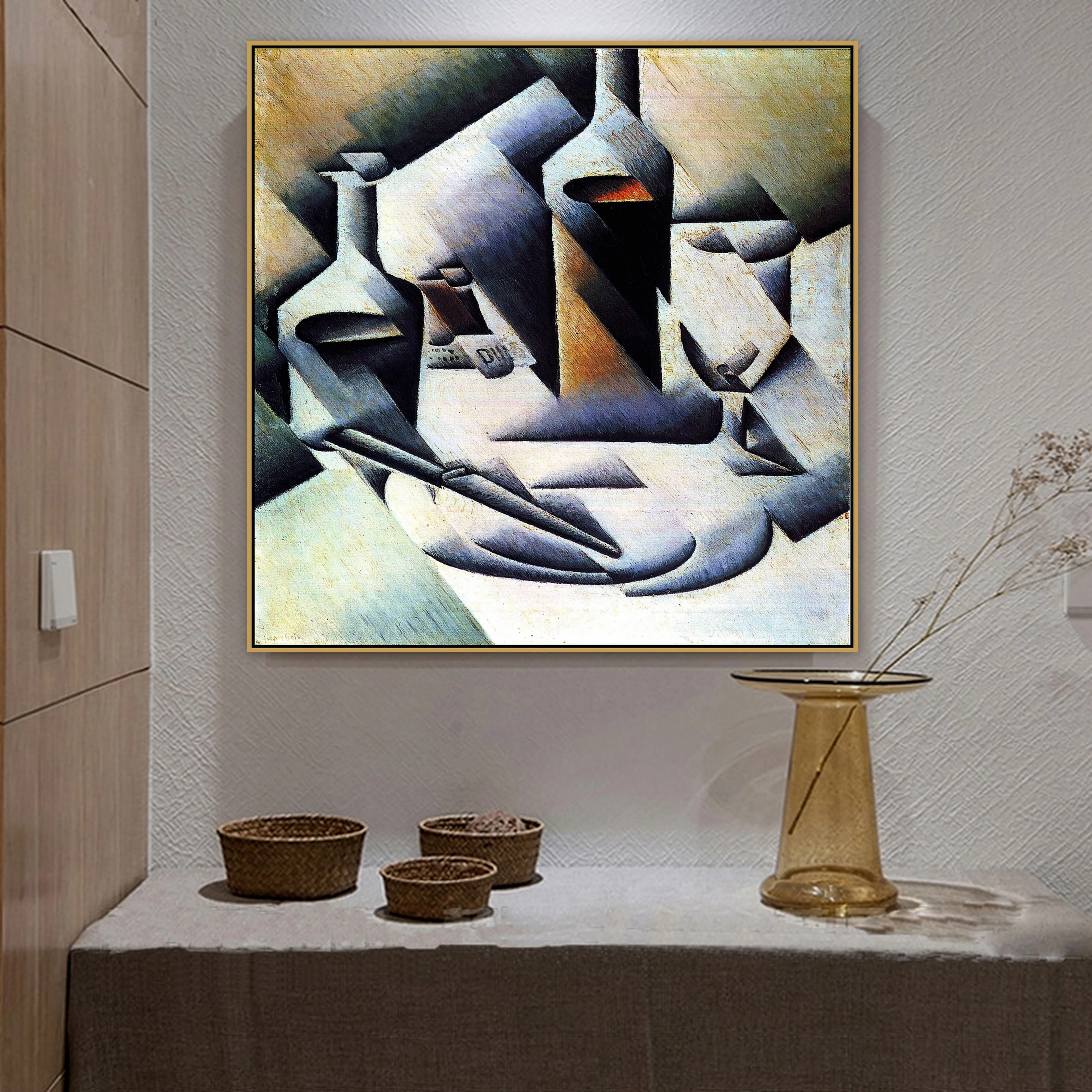 Флаконы и ножи Juan Gris Old знаменитый мастер испанский художник искусственный холст