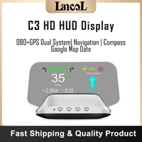 c3 auto hud gps obd2 head up display car projector speedometer with navigation system security alarm car electronic accessories