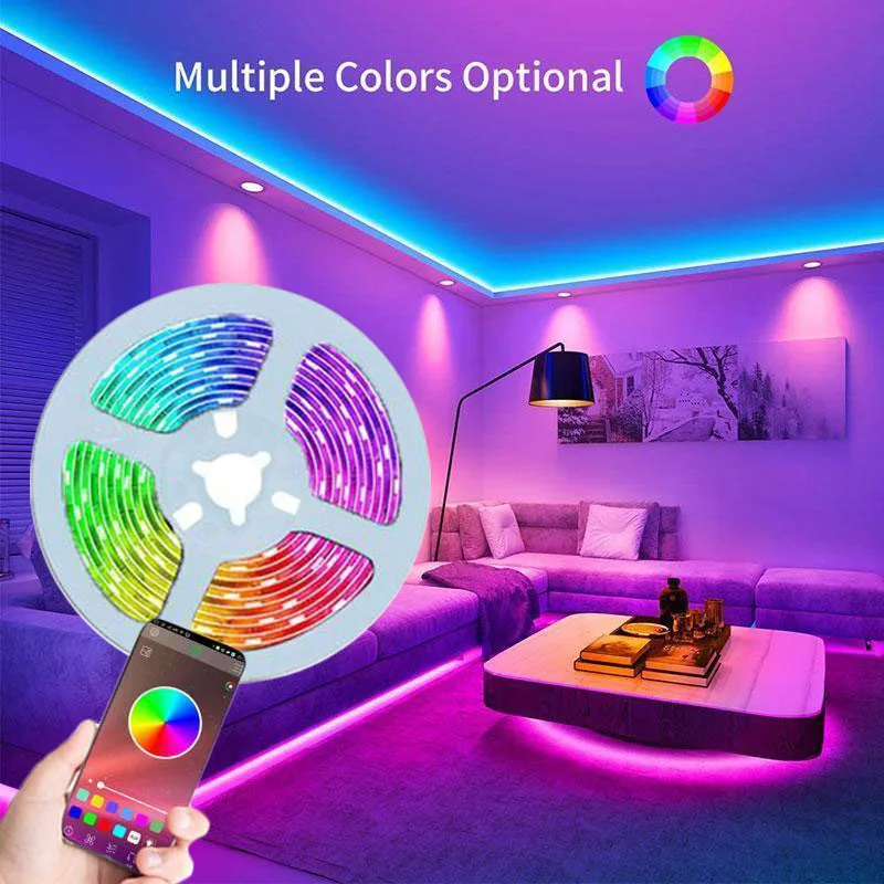 Bluetooth Управление RGB Светодиодные ленты светильник s Цветной веревка полосы