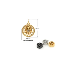dropshipping fashion gold filled carriage wheel pendant fashion car gold black pendant creative gift jewelry wholesale jewelry