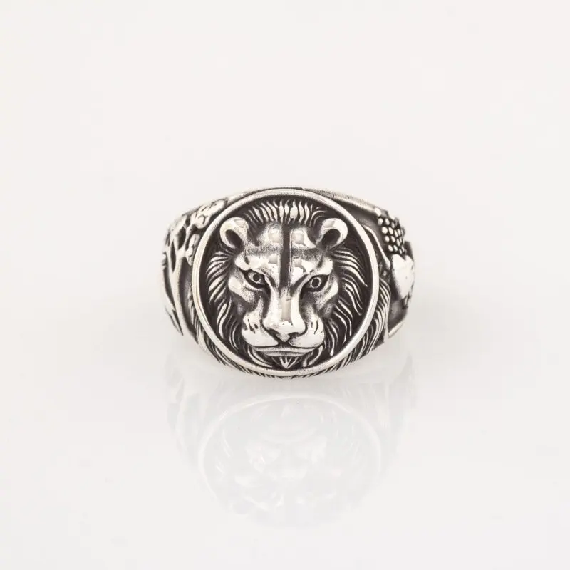 

925 Sterling Lion Head Model Silver Ring Vintage Fashion Turkish Premium Quality Handmade Jawelery