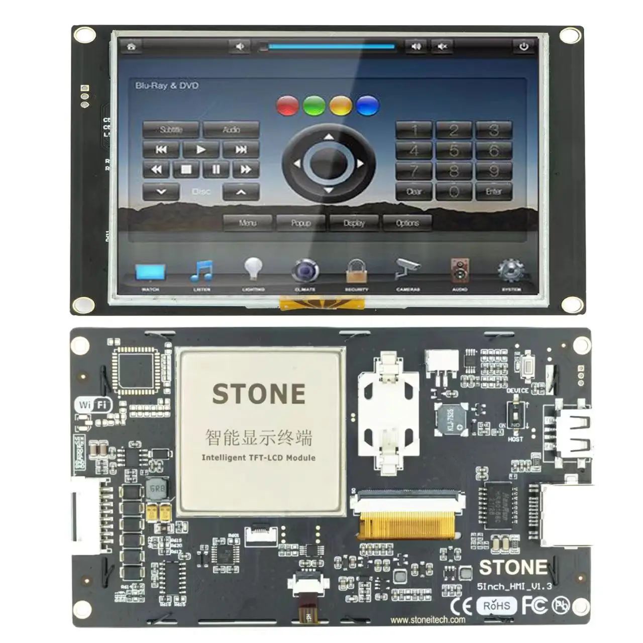 STONE 5.0 Inch HMI LCD Display with Controller Board + Intelligent System for Industrial Use