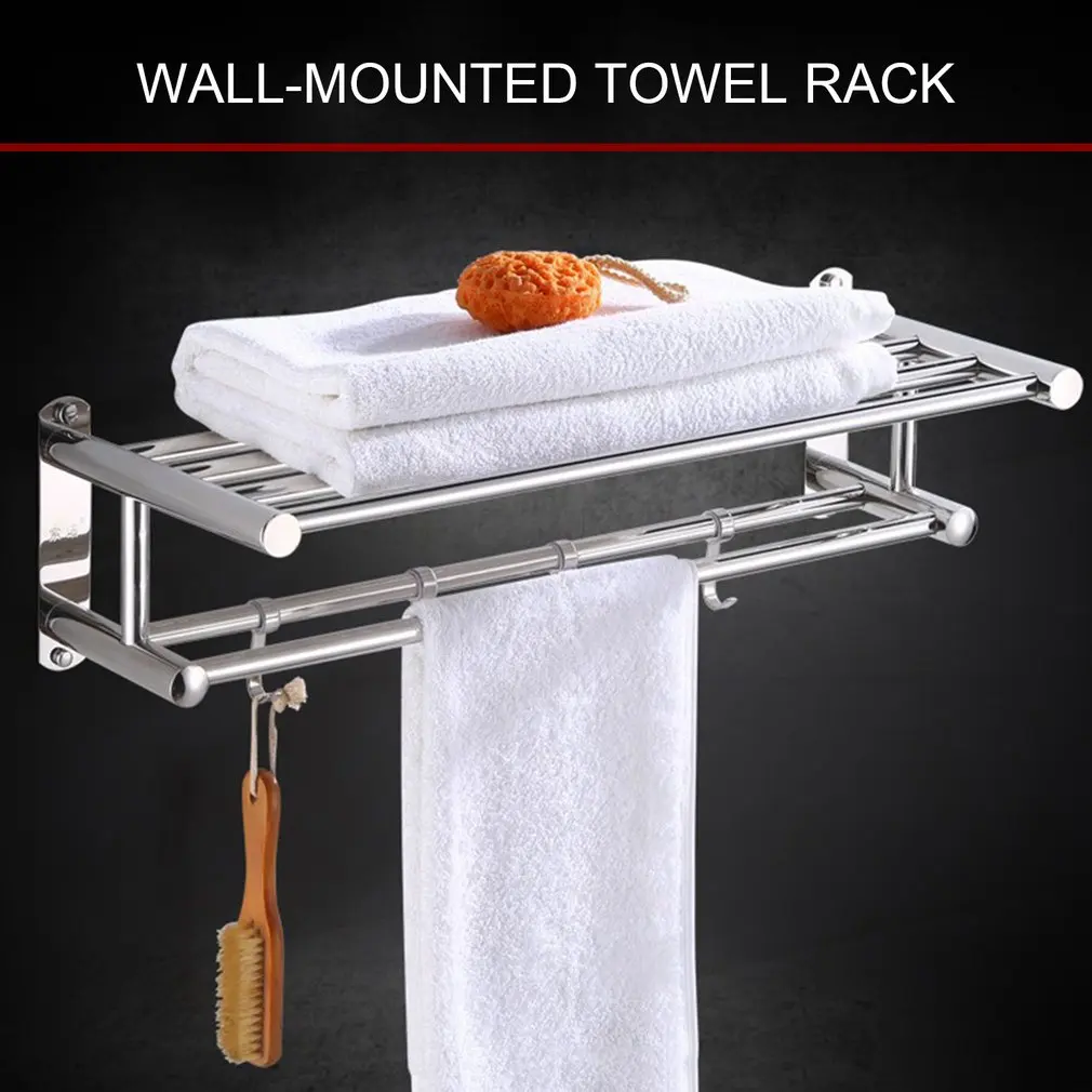 Blesiya Single-Bar Towel Holder Bathroom Storage Rack Rail Towel Hanger 60cm