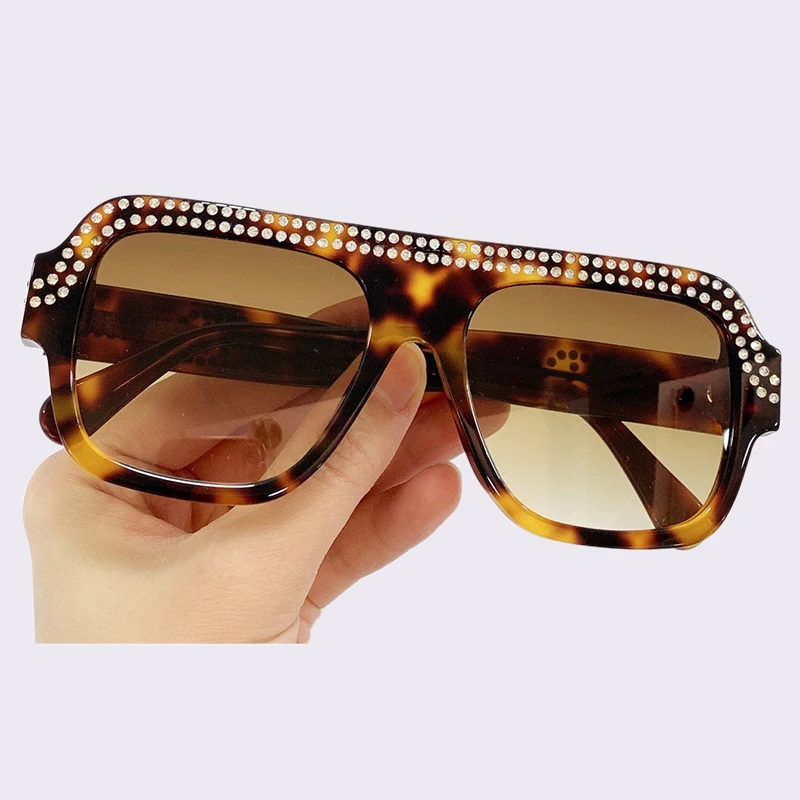 

Retro Big Square Sunglasses Women Brand Designer Oversize Luxury Sun Glasses Gradient Uv400 With Boxes