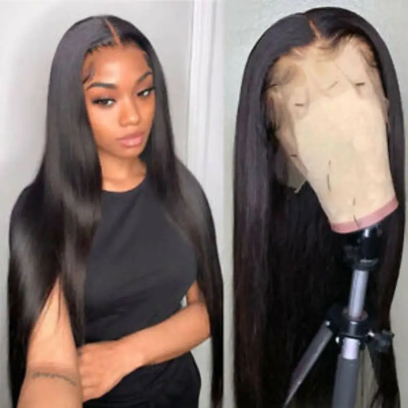 Human Hair Wigs 13x4 Lace Frontal Wig For Black Women Brazilian Remy Virgin Straight Human Hair Wig Pre Plucked 40 Inches