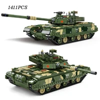 moc 1441pcs military type ztz99 diy main battle tank model building blocks army soldiers weapon educational bricks toys children