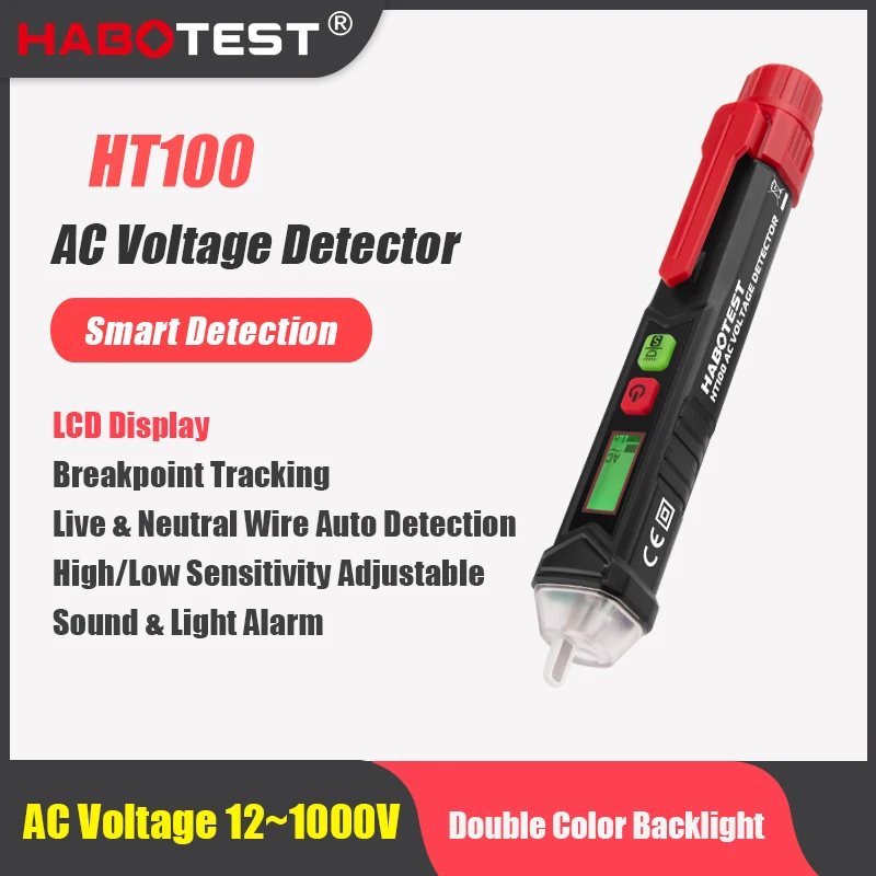 Voltage Detector Electric Tester Non-contact Voltage Indicator HABOTEST Smart Breakpoint Finder Circuit Check Hi Low Sensitivity
