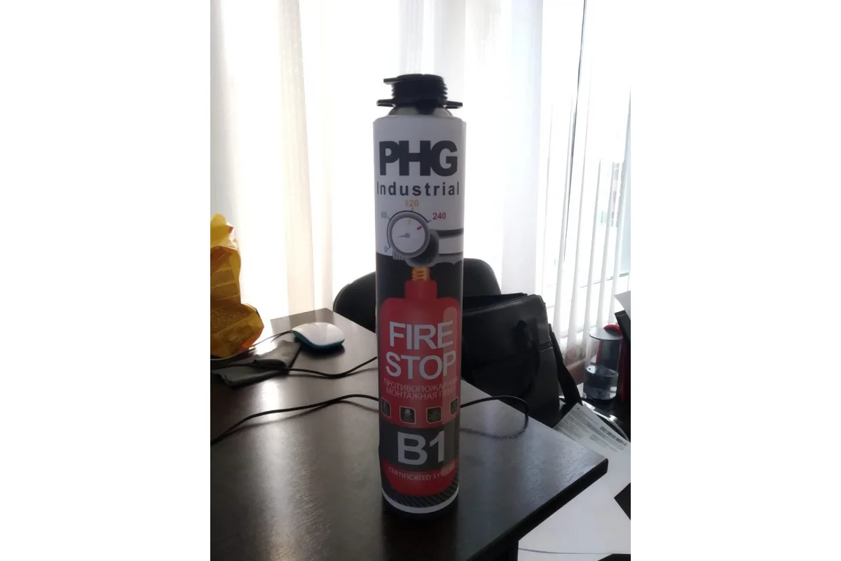 Противопожарная монтажная пена PHG Industrial FireStop B1 1000 ml|Монтажный пистолет| |