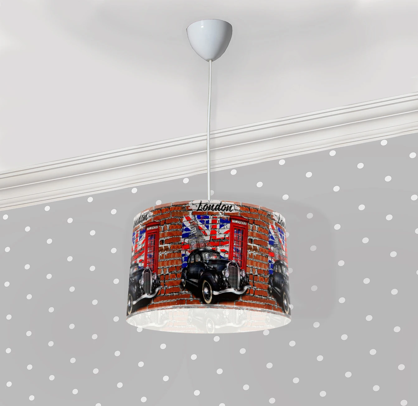 

Child Bedroom Pendant Lamp Chandelier orange round black line black pink chandelier